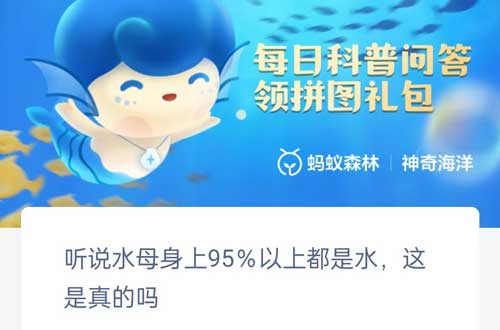 听说水母身上95%以上都是水这是真的吗(水母身上有什么)